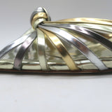 Doen Gio Mixed Metallic Leather Kitten Heel Sandals Gold/Silver Size 40
