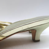 Doen Gio Mixed Metallic Leather Kitten Heel Sandals Gold/Silver Size 40