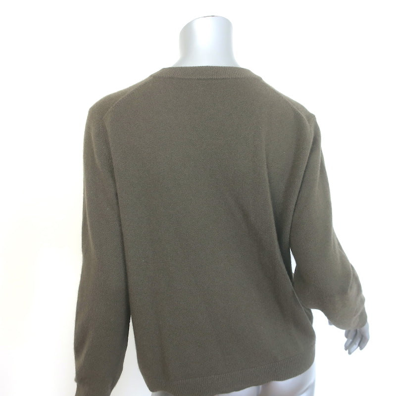 Jenni Kayne Flynn Cashmere V-Neck Sweater Olive Brown Size Small