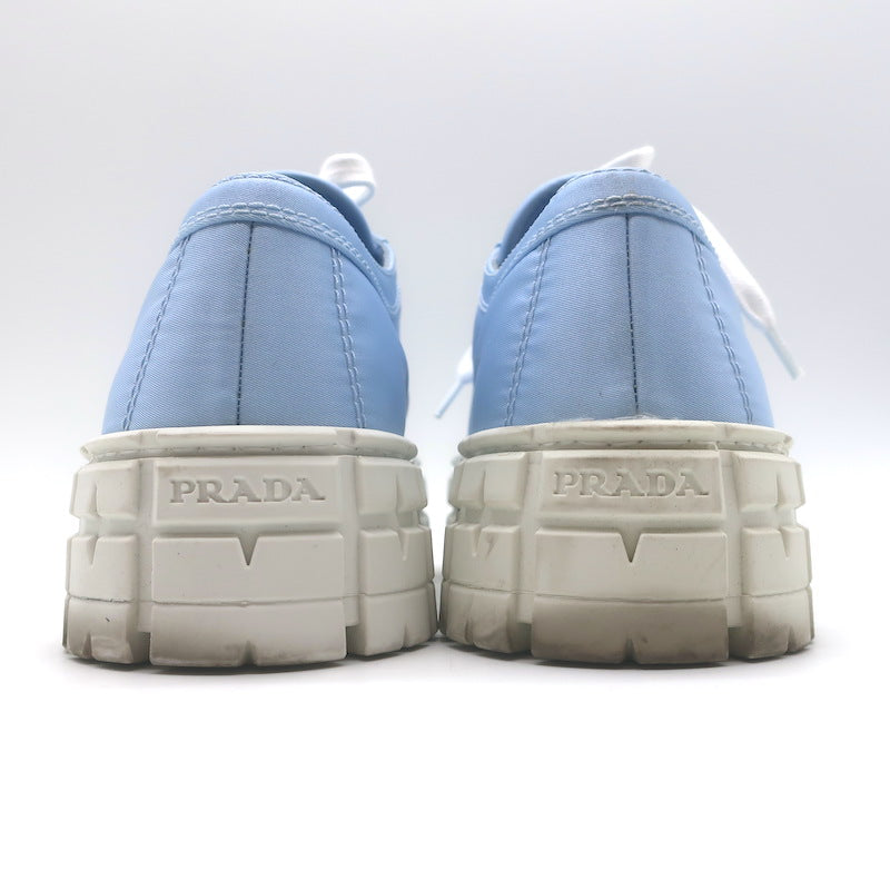 Prada Re-Nylon Double Wheel Platform Low-Top Sneakers Sky Blue Size 39