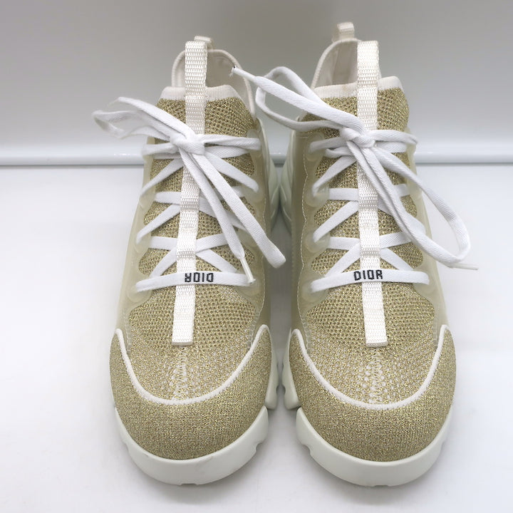 Christian Dior D-Connect Sneakers Gold Technical Knit Size 37.5