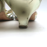 Doen Gio Mixed Metallic Leather Kitten Heel Sandals Gold/Silver Size 40