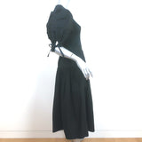 Ulla Johnson Cintia Puff Sleeve Midi Dress Black Cotton Size Small
