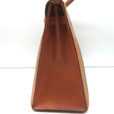 Vintage Hermes Kelly Retourne 32 Bag Olive Canvas & Gold Peau Porc Leather Trim