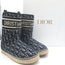 Christian Dior Granville Shearling Espadrille Boots Navy Velvet Oblique Size 39