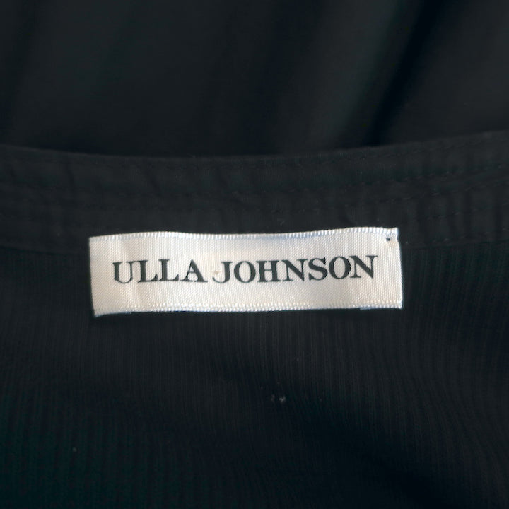 Ulla Johnson Cintia Puff Sleeve Midi Dress Black Cotton Size Small