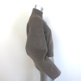 Loulou de Saison Nyma Wide-Sleeve Crop Jacket Taupe Wool-Cashmere Felt Size 34
