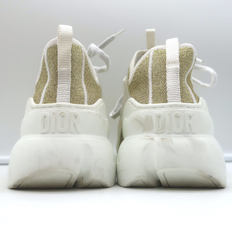 Christian Dior D-Connect Sneakers Gold Technical Knit Size 37.5