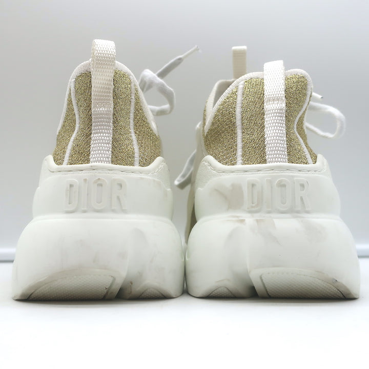 Christian Dior D-Connect Sneakers Gold Technical Knit Size 37.5