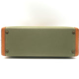 Vintage Hermes Kelly Retourne 32 Bag Olive Canvas & Gold Peau Porc Leather Trim