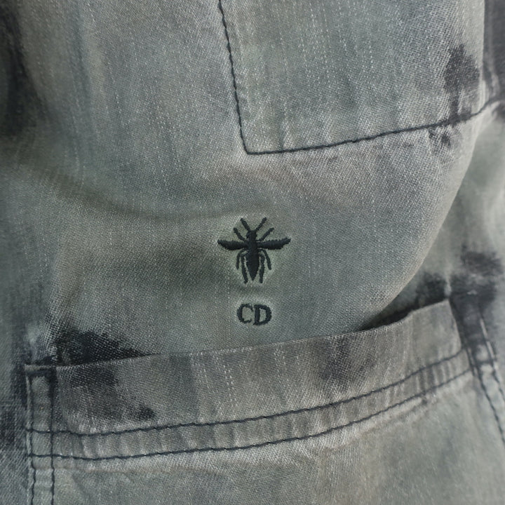 Christian Dior Tie Dye Denim Jacket Greenish Gray Cotton Size 36