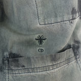 Christian Dior Tie Dye Denim Jacket Greenish Gray Cotton Size 36