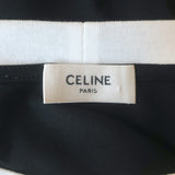 Celine Cropped Logo Tee Black Cotton Size Medium Short Sleeve Top