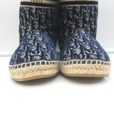 Christian Dior Granville Shearling Espadrille Boots Navy Velvet Oblique Size 39