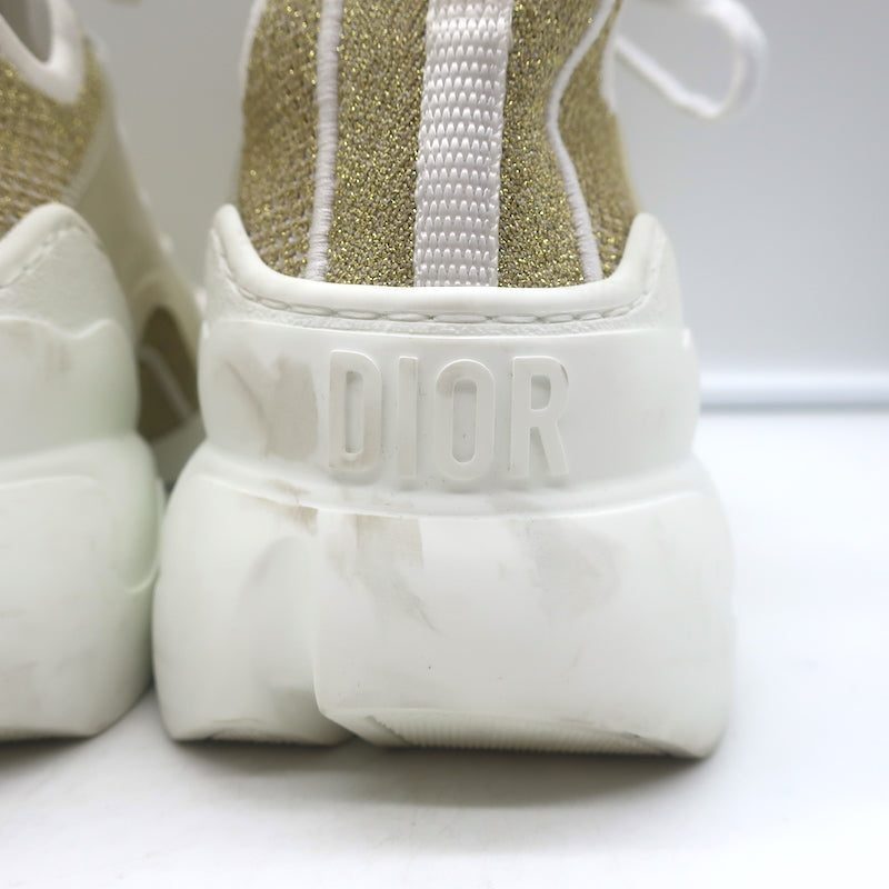 Christian Dior D-Connect Sneakers Gold Technical Knit Size 37.5
