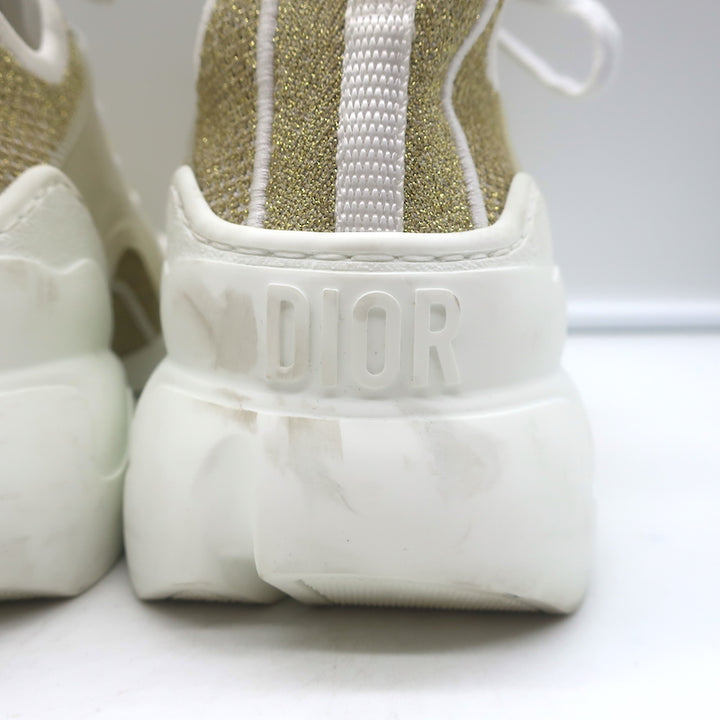 Christian Dior D-Connect Sneakers Gold Technical Knit Size 37.5