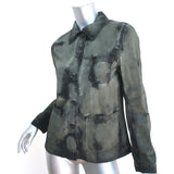 Christian Dior Tie Dye Denim Jacket Greenish Gray Cotton Size 36