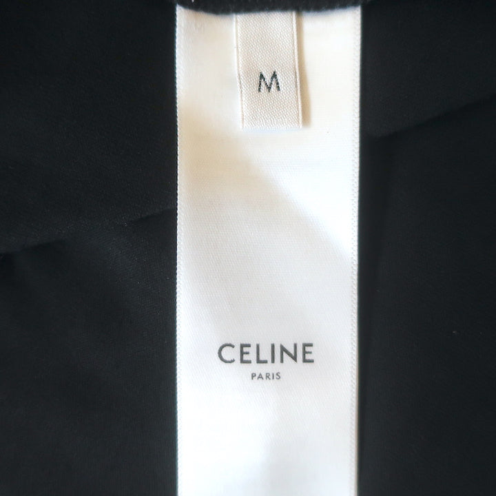 Celine Cropped Logo Tee Black Cotton Size Medium Short Sleeve Top