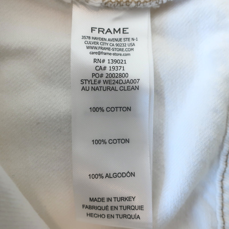 FRAME Denim Heart Jacket White Cotton Size Medium NEW