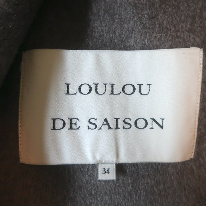 Loulou de Saison Nyma Wide-Sleeve Crop Jacket Taupe Wool-Cashmere Felt Size 34