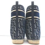 Christian Dior Granville Shearling Espadrille Boots Navy Velvet Oblique Size 39