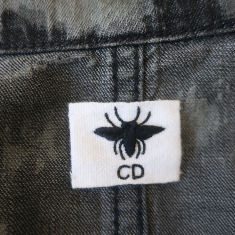 Christian Dior Tie Dye Denim Jacket Greenish Gray Cotton Size 36