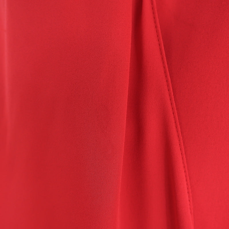 Magda Butrym Camas Wrap Blouse Red Silk Size US 6 Draped Sleeve Top