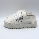 Prada Re-Nylon Double Wheel Platform Low-Top Sneakers White Size 39