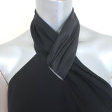 Givenchy Tuxedo Halter Top Black Satin & Crepe Size 40 NEW