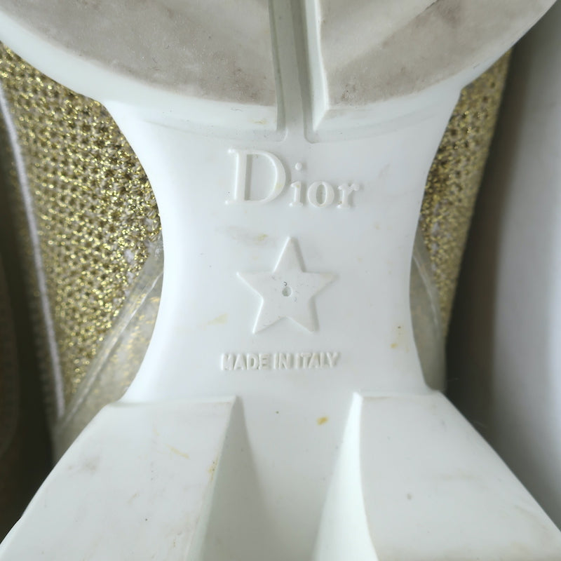 Christian Dior D-Connect Sneakers Gold Technical Knit Size 37.5