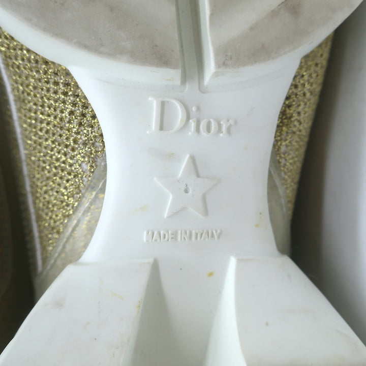 Christian Dior D-Connect Sneakers Gold Technical Knit Size 37.5