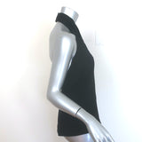 Givenchy Tuxedo Halter Top Black Satin & Crepe Size 40 NEW