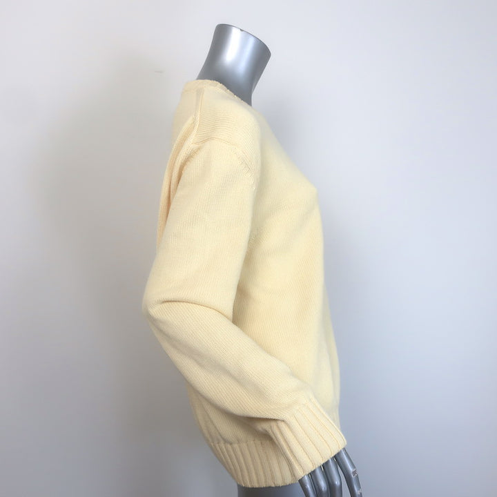 HIGH SPORT Jordan Crewneck Sweater Pastel Yellow Cotton Size Small