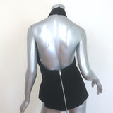 Givenchy Tuxedo Halter Top Black Satin & Crepe Size 40 NEW