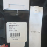 Givenchy Tuxedo Halter Top Black Satin & Crepe Size 40 NEW