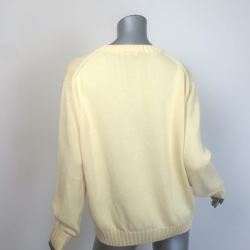 HIGH SPORT Jordan Crewneck Sweater Pastel Yellow Cotton Size Small