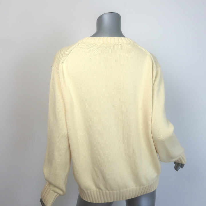 HIGH SPORT Jordan Crewneck Sweater Pastel Yellow Cotton Size Small