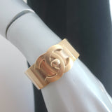 Chanel CC Turn Lock Cuff Bracelet Gold Size Medium