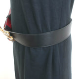 Gucci Queen Margaret Pearl Bee Belt Black Leather Size 90 US 36