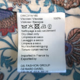 Gerard Darel Blouse Cream/Multi Floral Print Satin Size 38 Ruffled Neck Top