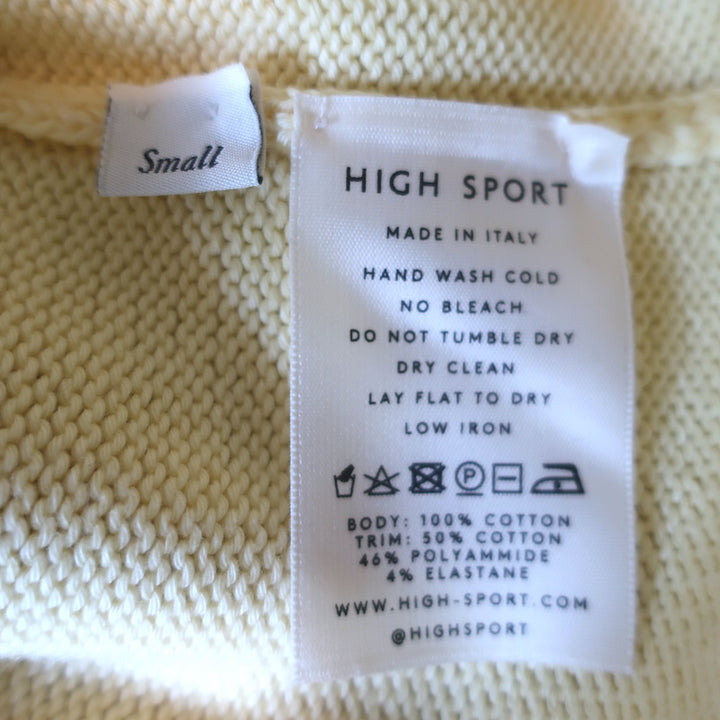 HIGH SPORT Jordan Crewneck Sweater Pastel Yellow Cotton Size Small