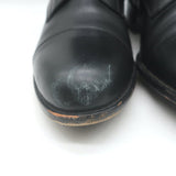 Valentino Floral Applique Combat Boots Black Leather Size 39.5