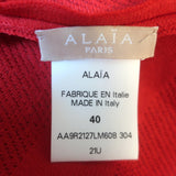 Alaia Raffia-Fringe Tiered Midi Dress Red Size 40