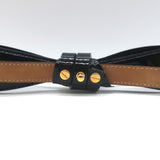 Valentino Skinny Bow Belt Black Patent Leather Size 90 US 36