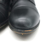 Valentino Floral Applique Combat Boots Black Leather Size 39.5