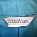 Max Mara Cuneo Tie-Waist Shirt Blue Cotton Poplin Size 6 Peplum Top