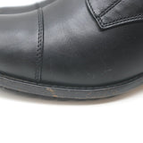 Valentino Floral Applique Combat Boots Black Leather Size 39.5