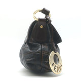 Fendi FF Zucca-Embossed Mini Chef Bag Dark Brown Leather