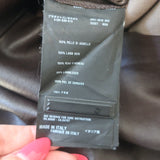 Prada Leather Sheath Dress with Removable Fur Collar Dark Brown Size 44