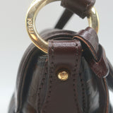 Fendi FF Zucca-Embossed Mini Chef Bag Dark Brown Leather